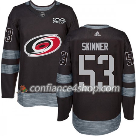 Adidas Maillot de Hockey Carolina Hurricanes Jeff Skinner 53 1917-2017 100th Anniversary Noir Authentic - Homme